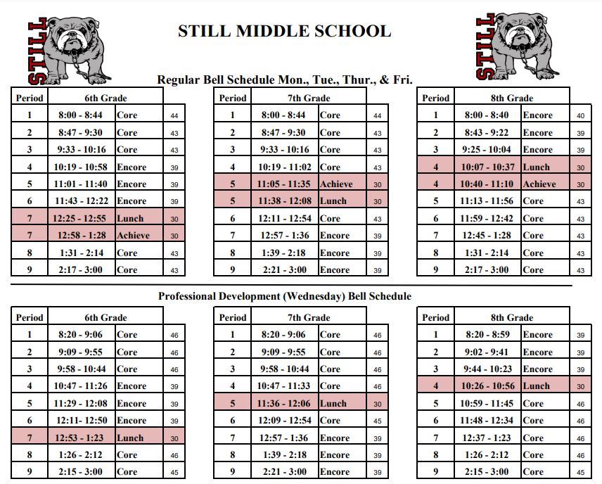 Daily Bell Schedule